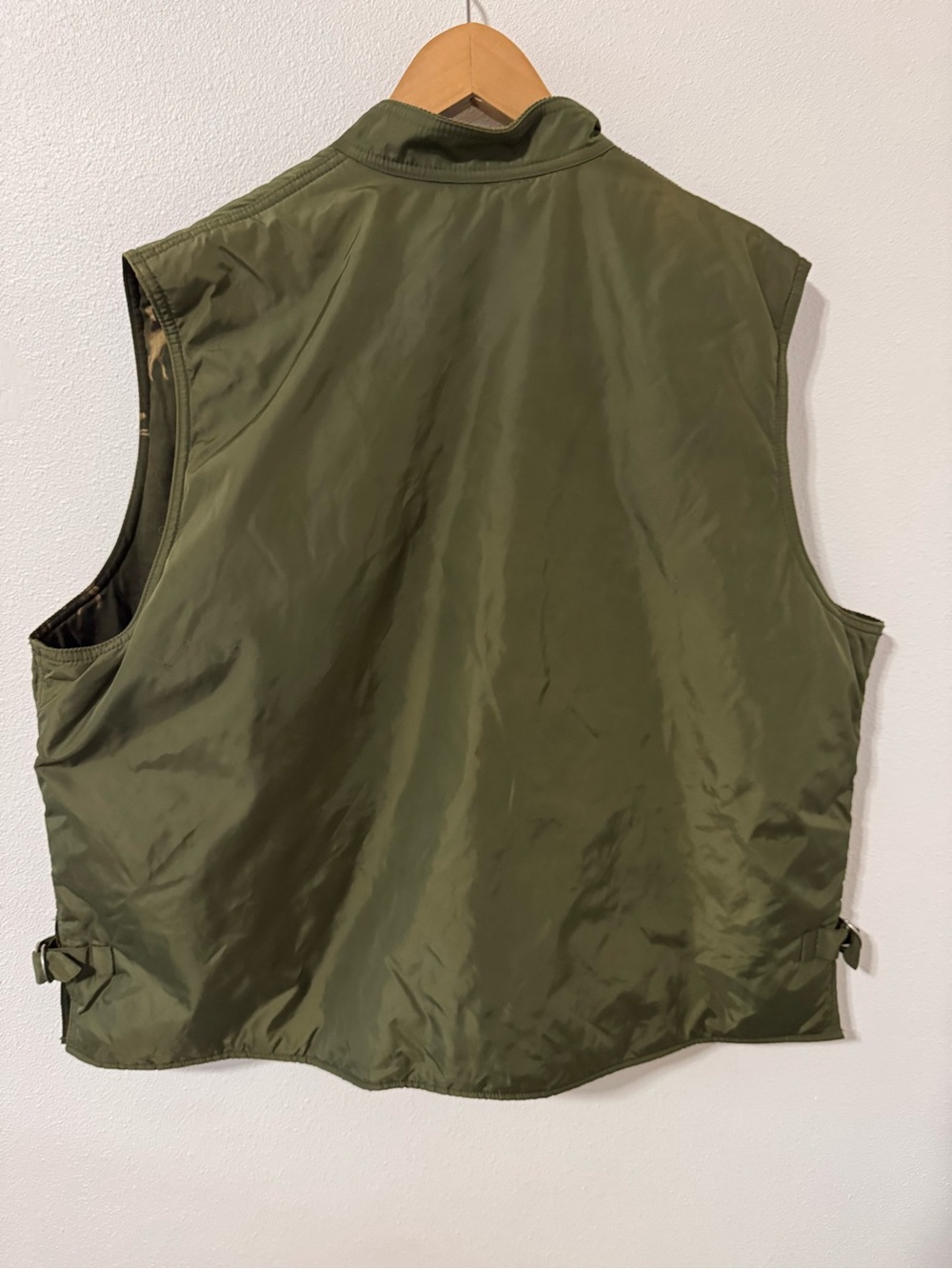 Vintage Lauren Ralph Lauren Cargo Vest Army Green Wool Hunting Dog Lined-2X - Picture 2 of 10